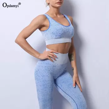 Камуфляжный комплект для йоги, бесшовный Женский спортивный костюм для спортзала, леггинсы с высокой талией, спортивный бюстгальтер, спортивная одежда для фитнеса, одежда для тренировок, женская спортивная одежда