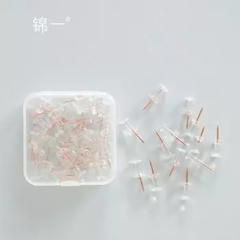 Канцелярские кнопки TUTU прозрачные розового золота 50 шт