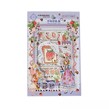 Канцелярские наклейки Alideco клубничное кружево