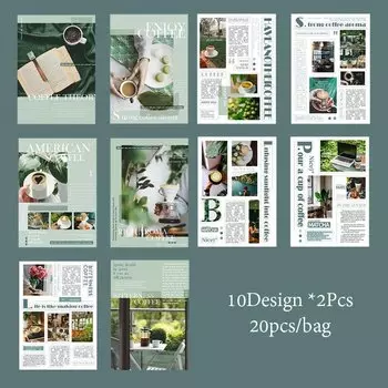 Канцелярские наклейки Mr.Paper кофейная тематика 20 шт