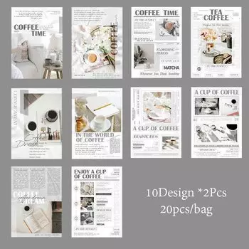 Канцелярские наклейки Mr.Paper кофейная тематика 20 шт