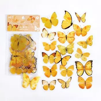 Канцелярские наклейки с бабочками Mengtai