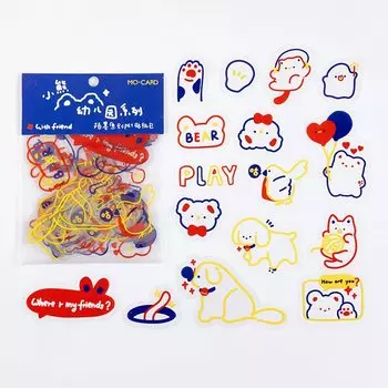 Канцелярские наклейки с медведем Amengguo 45 шт.