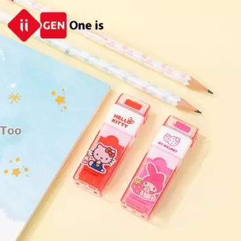 Канцелярские товары Iigen Sanrio, стильный ластик для чистки в семейном стиле, милый мультяшный Ластик Hello Kitty Kuromi Melody