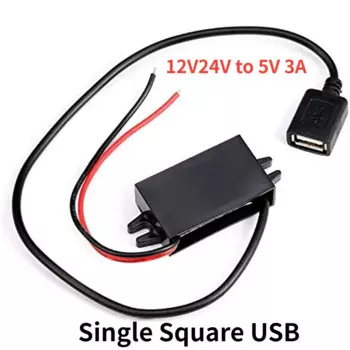Адаптер питания с понижающим напряжением 12 В, 24 В до 5 В, 3 А, автомобильный преобразователь питания, Micro Mini USB с защитой от обратного хода