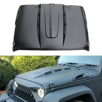 Капот из черной стали для Jeep Wrangler JK 2007-2017 J076, 1 комплект