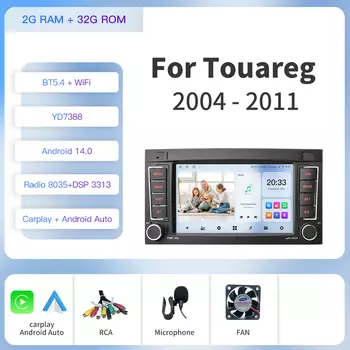 Kapud Android 14 7 2 Din автомобильная радио мультимедийная камера для VW/Volkswagen/Touareg/Transporter T5 Multivan CarPlay Auto GPS WiFi