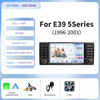 Kapud-Car Radio Android 14 BMW X5 E39 E53 1999-2006 мультимедийный видеоплеер 2 din Carplay Авто стерео навигация GPS BT WSC Wi-Fi
