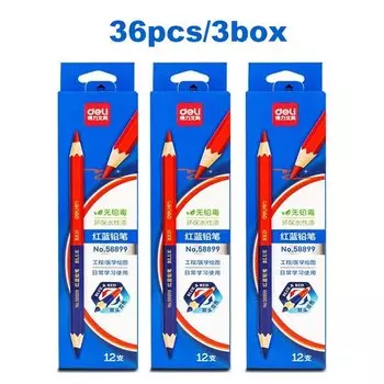 Карандаш Deli HB двойной цвет красный синий