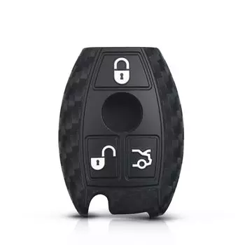 Карбоновая силиконовый чехол для ключей от машины KEYYOU 2/3, защитная крышка для автомобильного ключа Mercedes Benz A180, A200, A260, w214, w211