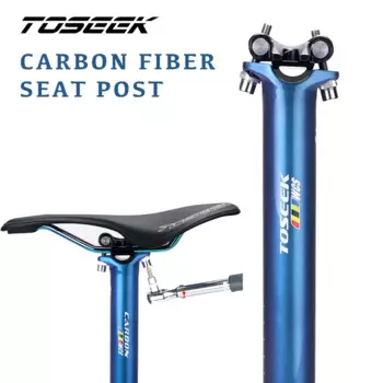 Карбоновый подседельный штырь TOSEEK Dazzle Blue to Purple Mtb, смещенный подседельный штырь для велосипеда 0 мм, карбоновый подседельный штырь для велосипеда 27,2/30,8/31,6 мм
