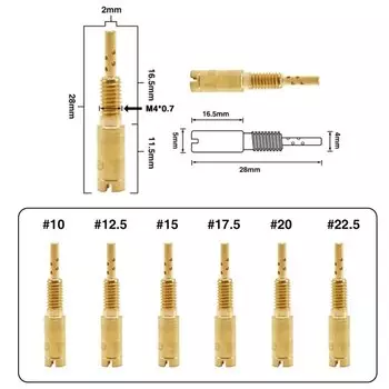 Карбюратор Pilot Jets Slow Jet m4.0x0.7мм для карбюратор Mikuni HS40 VM28 /486 RS34-RS40 HSR42/45/48 TM33 TM36 TM40 TM42-6