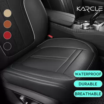 Кожаный чехол для автомобильного сиденья Karcle Nappa, дышащая подушка для переднего нижнего сиденья, противоскользящая и полная упаковка, защита для автомобильного сиденья водителя