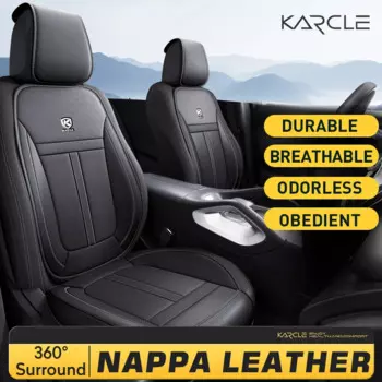 Кожаные чехлы на автомобильные сиденья Karcle Nappa, дышащий чехол на автомобильное сиденье, полный комплект, водонепроницаемая универсальная защита для сидений, автомобильные аксессуары