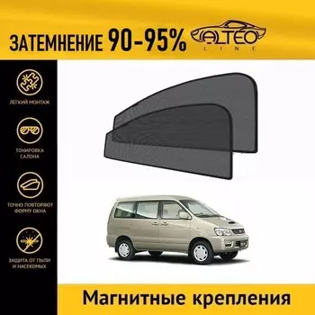 Каркасные автошторки ALTEO PREMIUM на Toyota Lite Ace Noah 1 рестайлинг (1998-2001) на передние двери