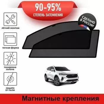 Каркасные автошторки LATONIK PREMIUM на Haval F7 (2018-н.в) на передние двери на магнитах