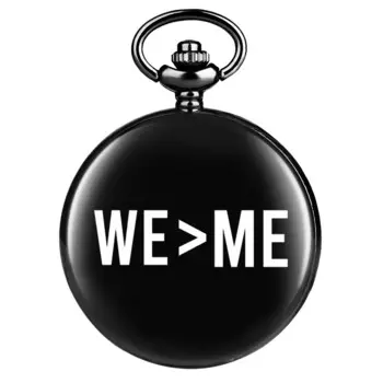 Карманные часы WE ME-Carving с английским алфавитом, черные кварцевые часы с ремешком и цепочкой, идеальные подарки