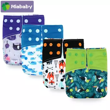 Карманные подгузники Miababy, детские моющиеся многоразовые Экологически чистые подгузники, подгузники с карманами, Современные тканевые подгузники