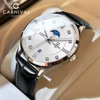 Карнавальные брендовые мужские часы, роскошные японские механические часы MIYOTA, модные водонепроницаемые наручные часы из сапфировой кожи, мужские