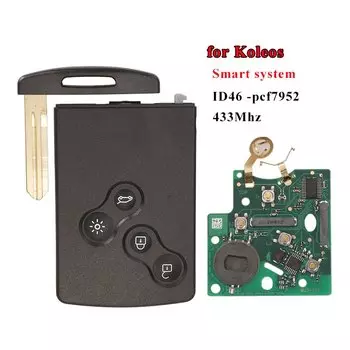 Карта дистанционного ключа jingyuqin без ключа для Renault Megane Fluence Laguna Scenic Clio Captur Koleos 433 МГц ID46-PCF7952/4A-7953