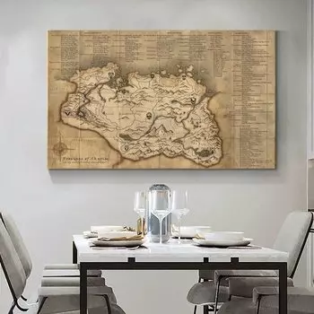 Карта Skyrim, абстрактная картина на холсте RELIABLI ART