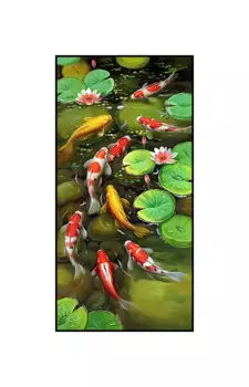 Картина AliPaint "Девять красных рыб кои"