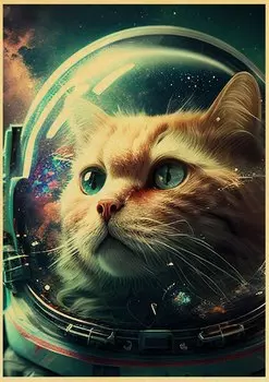 Картина "Астронавт, кошка" Snapseed