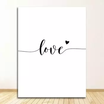 Картина DHRM "Рука в руке", холст, черно-белый