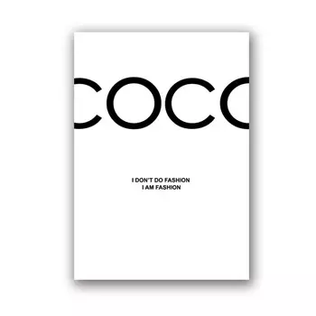 Картина Kasamanis "Модные цитаты Коко", скандинавский стиль