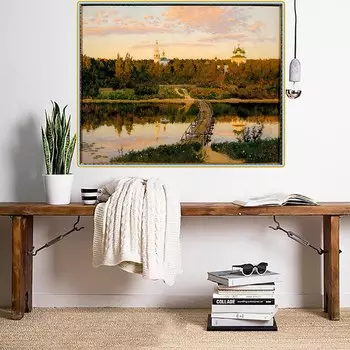 Картина маслом "Церковь в лесу" Citon Levitan