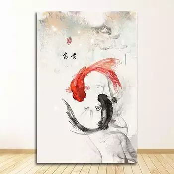 Картина на холсте DHRM Цветы Будда