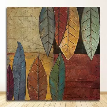 Картина на холсте DHRM квадратная зеленая абстрактная