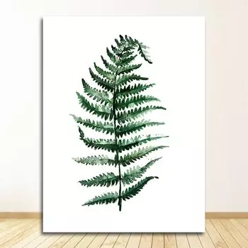 Картина на холсте DHRM, тропические растения, зеленый