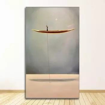 Картина на холсте DHRM Золотая лодка