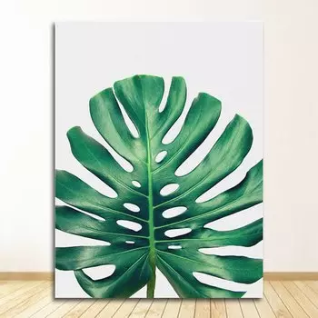 Картина на холсте DHRM Золотые ананасы и зеленые листья