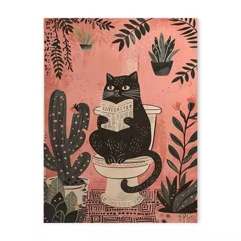 Картина на холсте DHROOM Абстрактный черный кот