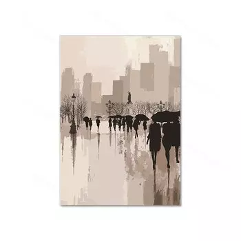 Картина на холсте jiyuexiangyun Городской пейзаж