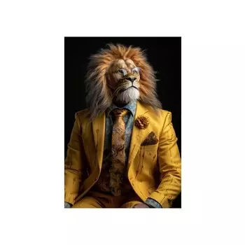 Картина на холсте «Лев в костюме» WJWANG
