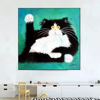 Картина на холсте RELIABLI ART Современный кот с рыбой