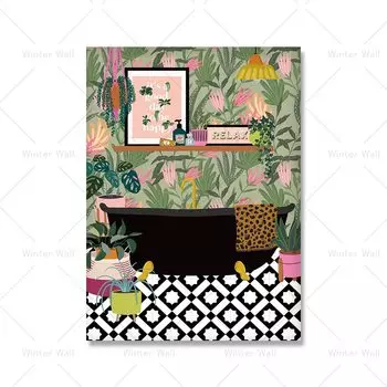 Картина на холсте SENLI Ботанические дома