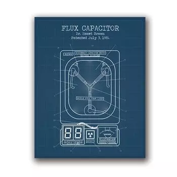 Картина на холсте "Схема Назад в будущее"