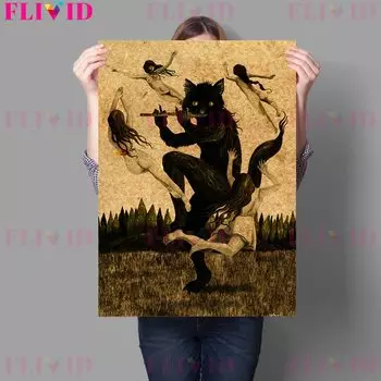 Картина на холсте «Ведьмы и волшебные метлы»