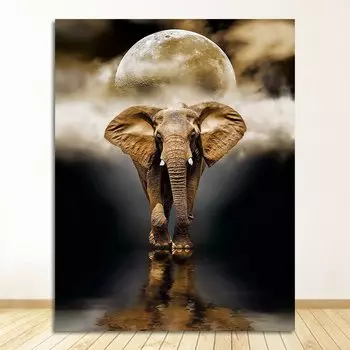 Картина на холсте Золотой слон DHRM