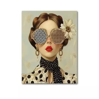 Картина на холсте QIPINGART "Женщина с цветами"