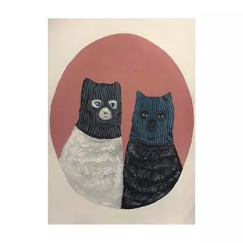 Картины Angel Wall "Кошка с маской", современный стиль