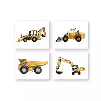 Картины на холсте aooins Строительная техника для мальчика