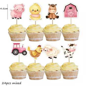 Картонная бумага с животными на ферме для детского праздника