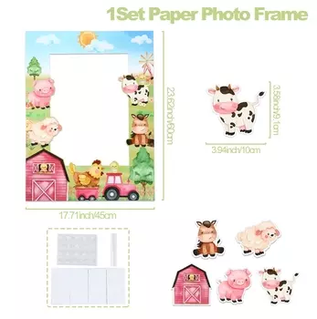 Картонная рамка для фото с животными на ферме