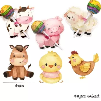 Картонные карты с изображениями животных Tissy для конфет 48 шт.