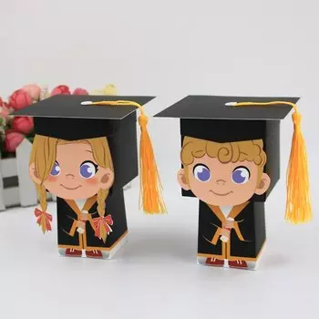 Картонные подарочные коробочки для конфеток MOONBIFFY в форме graduation hats